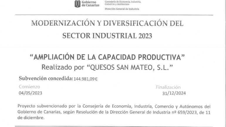 MODERNIZACION Y DIVERSIFICACION DEL SECTOR INDUSTRIAL 2023