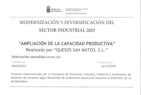 MODERNIZACION Y DIVERSIFICACION DEL SECTOR INDUSTRIAL 2023